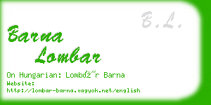 barna lombar business card